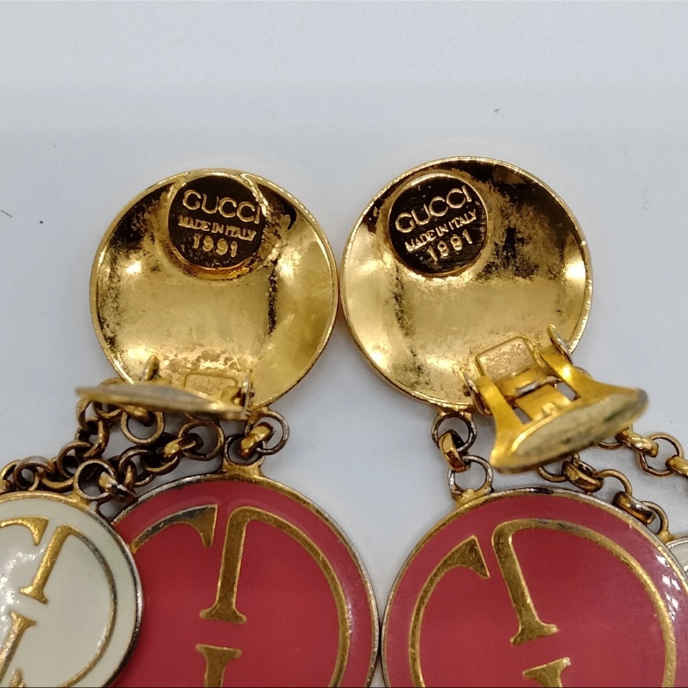GUCCI GG Triple Dangle Vintage Earrings - Picture 5 of 7